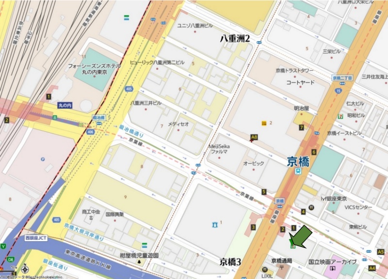 アリスアクアガーデン銀座店地図